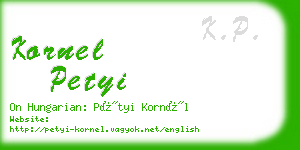 kornel petyi business card